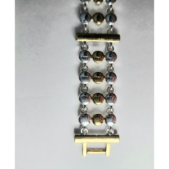 Gold and Silver Toned Clasp Bracelet - Picture 9 of 11
